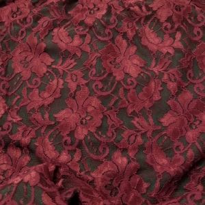 Ducci Burgundy Green Mermaid Lace Holiday Party Formal Gown L NWT